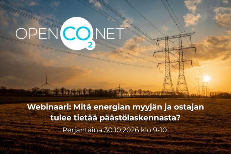 OpenCO2netin webinaarikutsu: Mitä energian myyjän ja ostajan tulee tietää päästölaskennasta?
